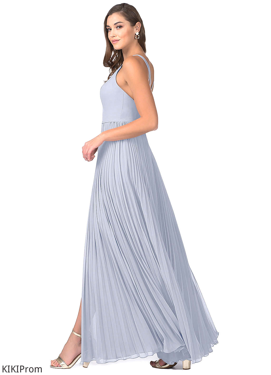 Mikaela Floor Length Sleeveless A-Line/Princess One Shoulder Natural Waist Bridesmaid Dresses