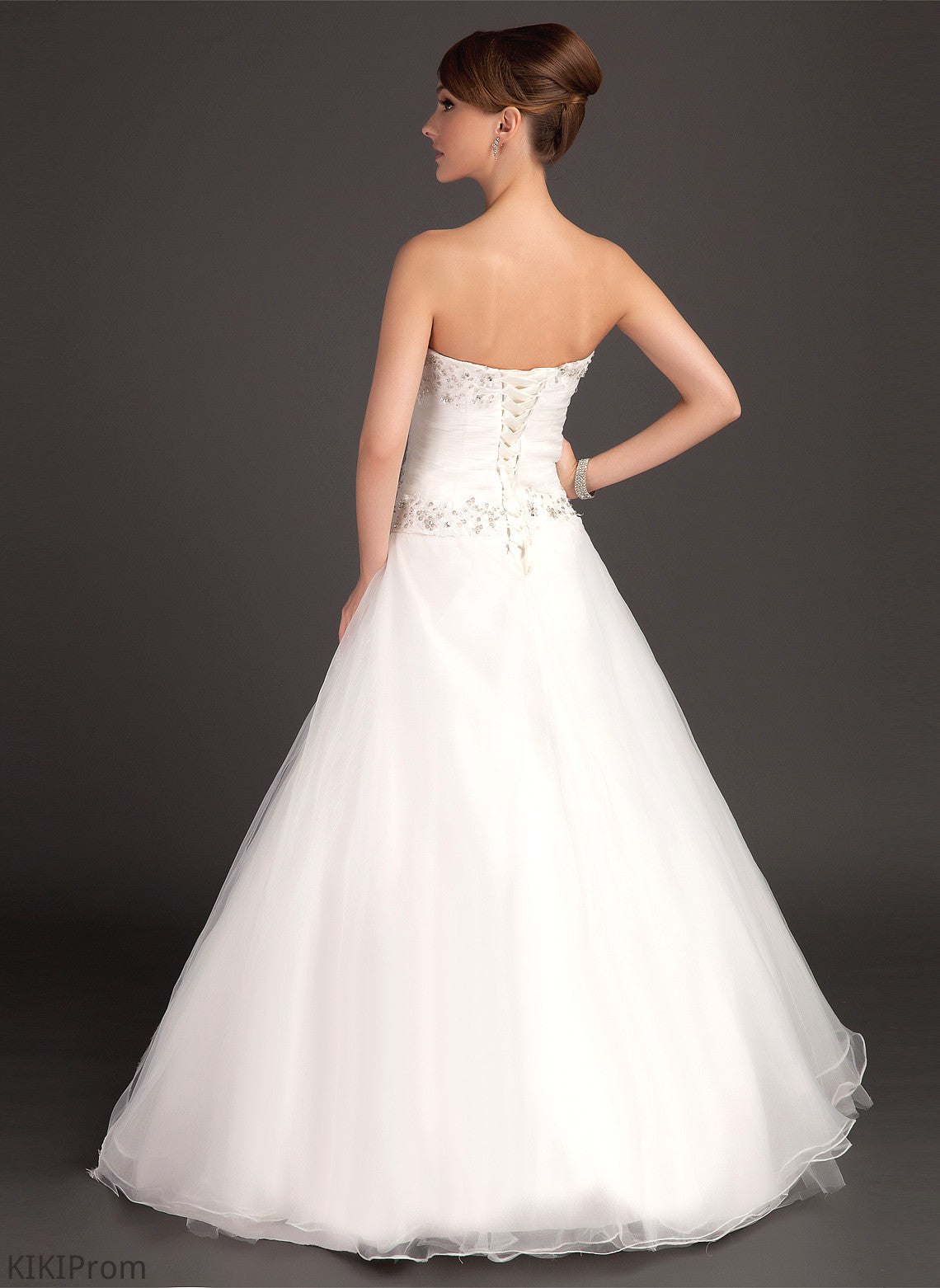 Floor-Length Beading Sweetheart Ball-Gown/Princess Trudie Organza Wedding Wedding Dresses Ruffle With Lace Dress