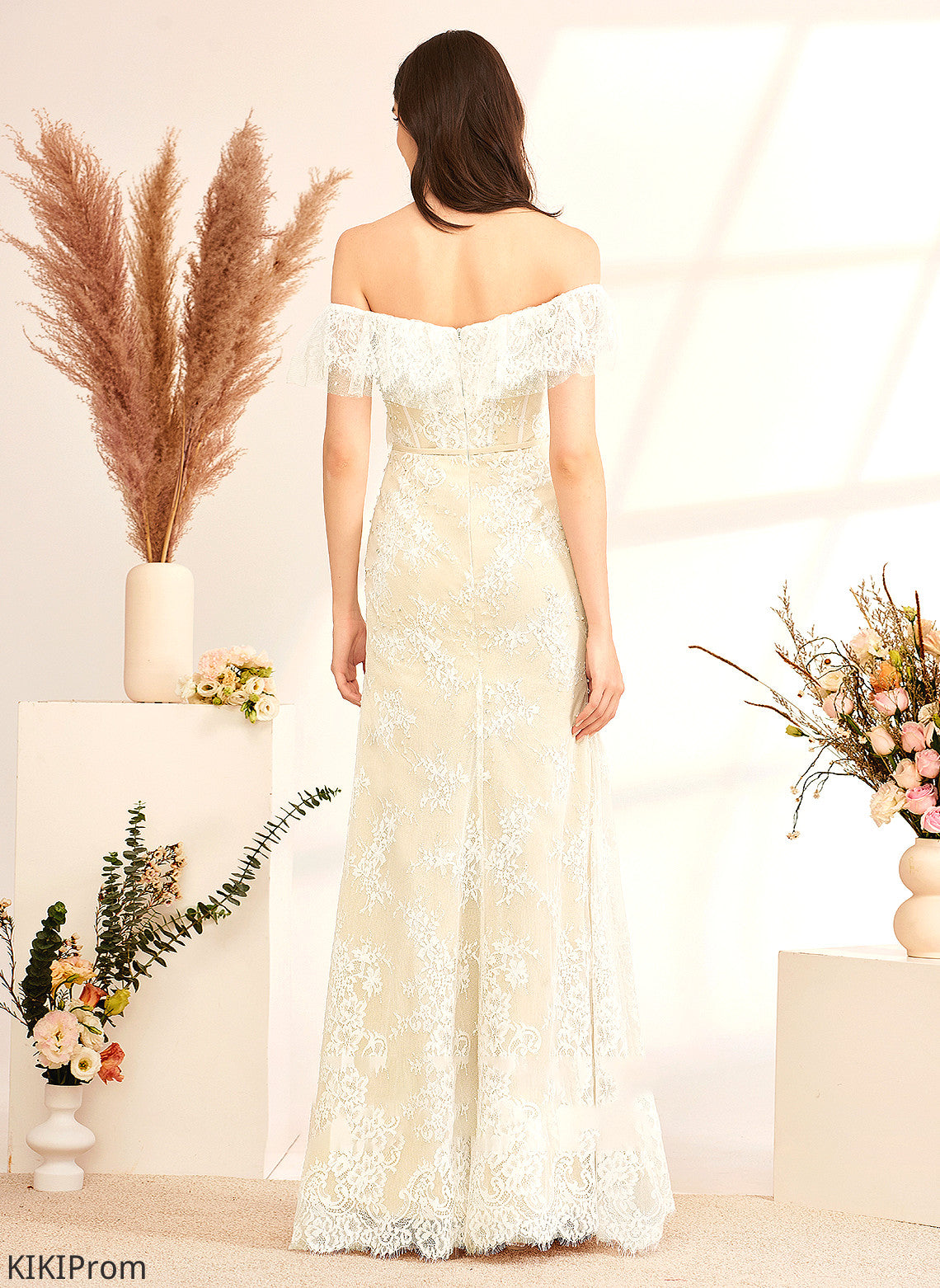Aliya Floor-Length Sequins Trumpet/Mermaid Beading With Dress Off-the-Shoulder Wedding Wedding Dresses