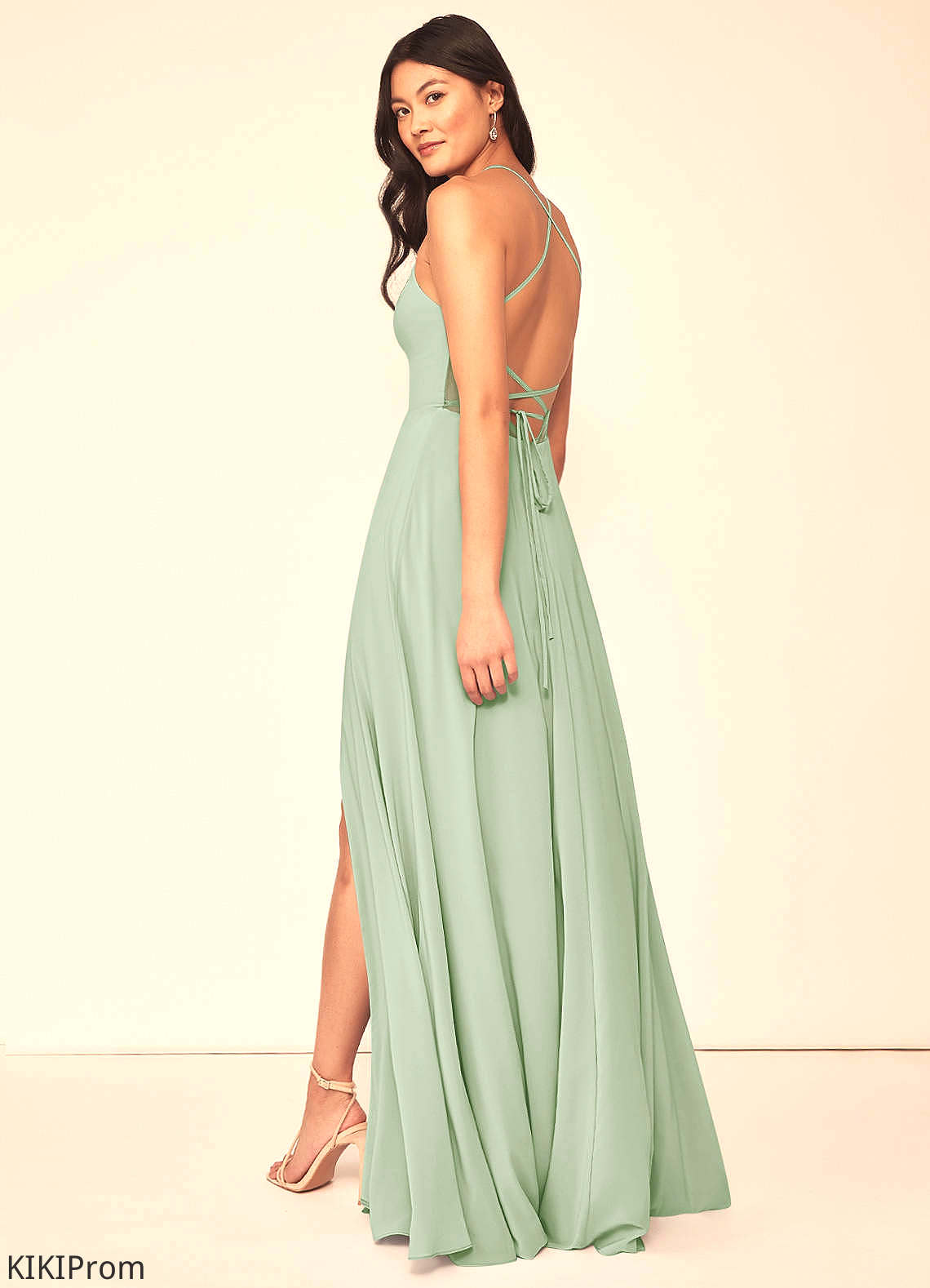 Sara Natural Waist Sleeveless Scoop Floor Length A-Line/Princess Bridesmaid Dresses