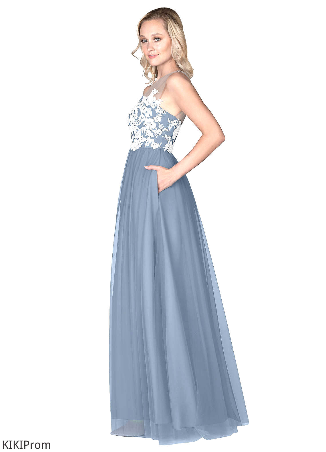 Dayami Floor Length Scoop A-Line/Princess Natural Waist Sleeveless Bridesmaid Dresses