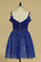 2022 Straps A Line Homecoming Dresses Lace With Ruffles & Beads
