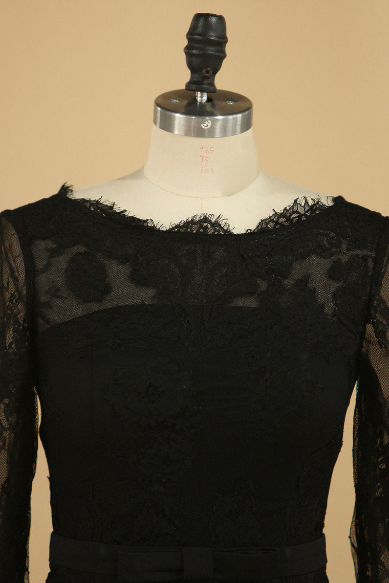 2024 Mother Of The Bride Dresses Scoop Long Sleeves Spandex & Lace