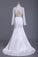 2022 Long Sleeves Two Pieces High Neck Prom Dresses Mermaid Satin With Applique