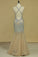 2022 Halter Prom Dresses Mermaid Tulle With Beading Floor Length