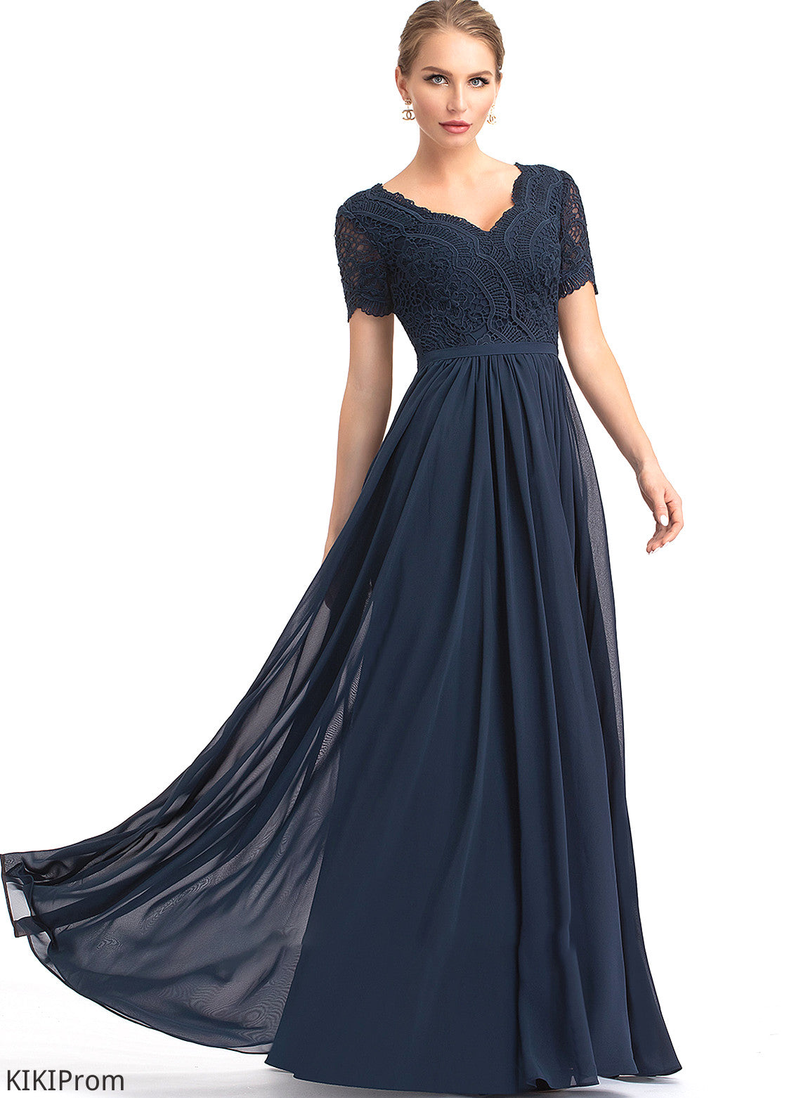 Lace Floor-Length V-neck Sleeve Silhouette Neckline Length Fabric A-Line Brooklynn Bridesmaid Dresses