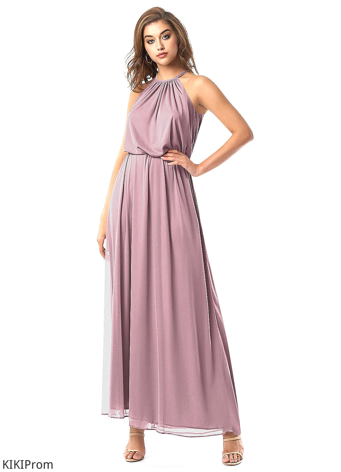 Sandy Scoop Sleeveless Natural Waist A-Line/Princess Floor Length Bridesmaid Dresses