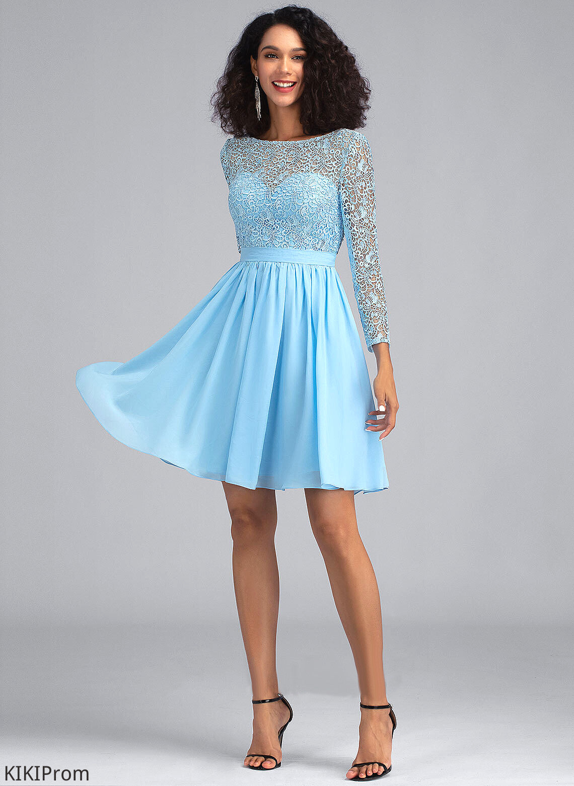 Chiffon With Giada Short/Mini Lace Homecoming Dresses A-Line Scoop Homecoming Dress Neck
