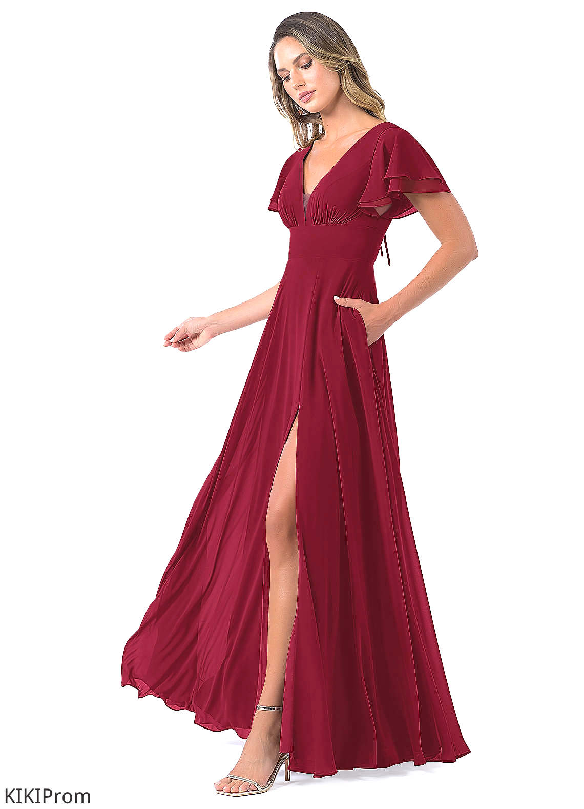 Dahlia Sleeveless Natural Waist Floor Length Off The Shoulder A-Line/Princess Bridesmaid Dresses