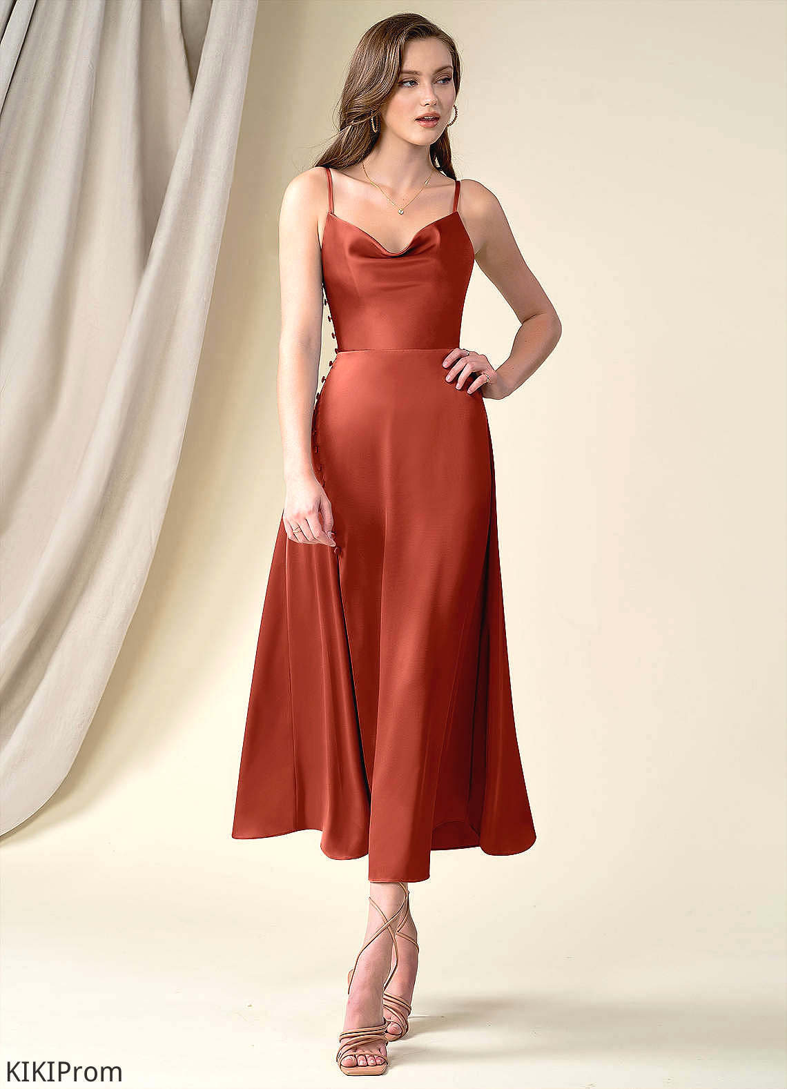 Kristina Straps A-Line/Princess Floor Length Natural Waist Sleeveless Bridesmaid Dresses