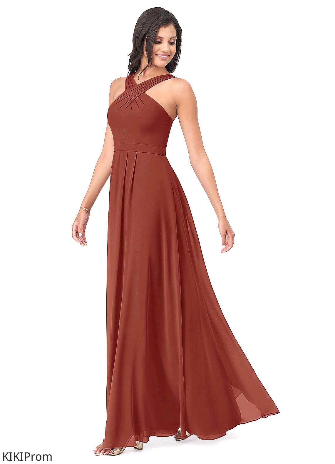 Lailah Straps A-Line/Princess Natural Waist Tea Length Stretch Satin Sleeveless Bridesmaid Dresses