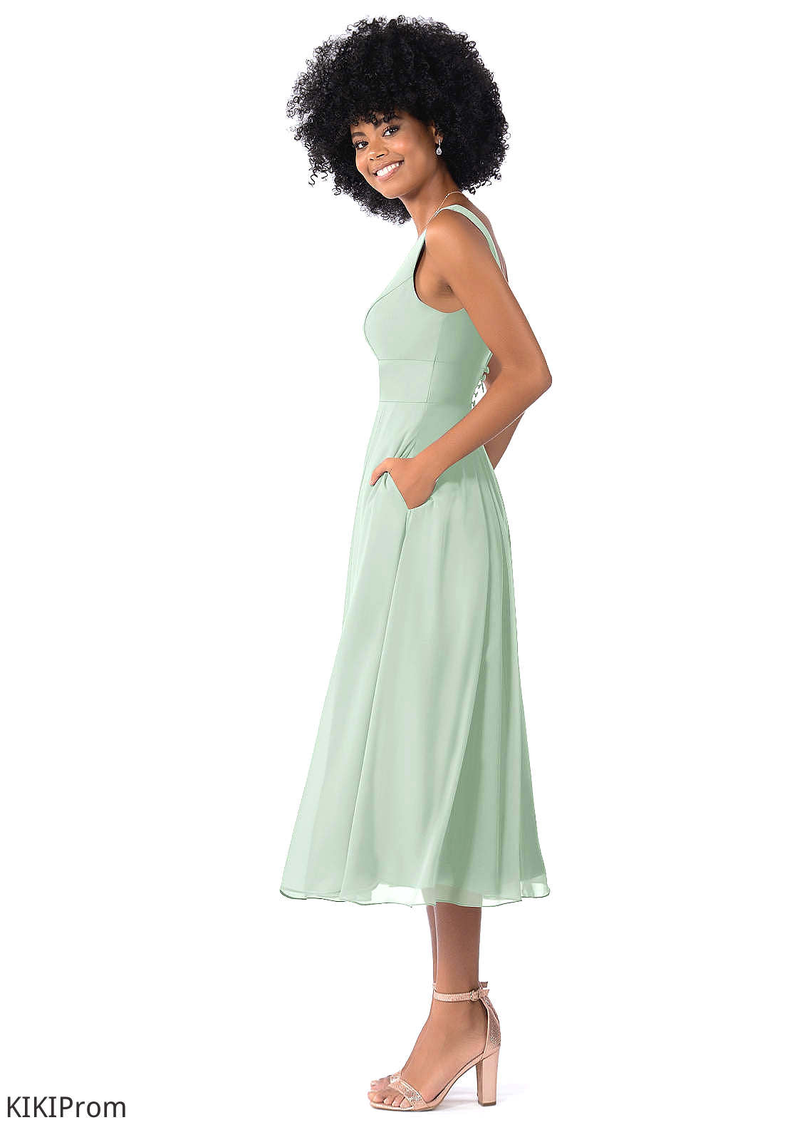 Viola Sleeveless A-Line/Princess Floor Length Spaghetti Staps Natural Waist Bridesmaid Dresses