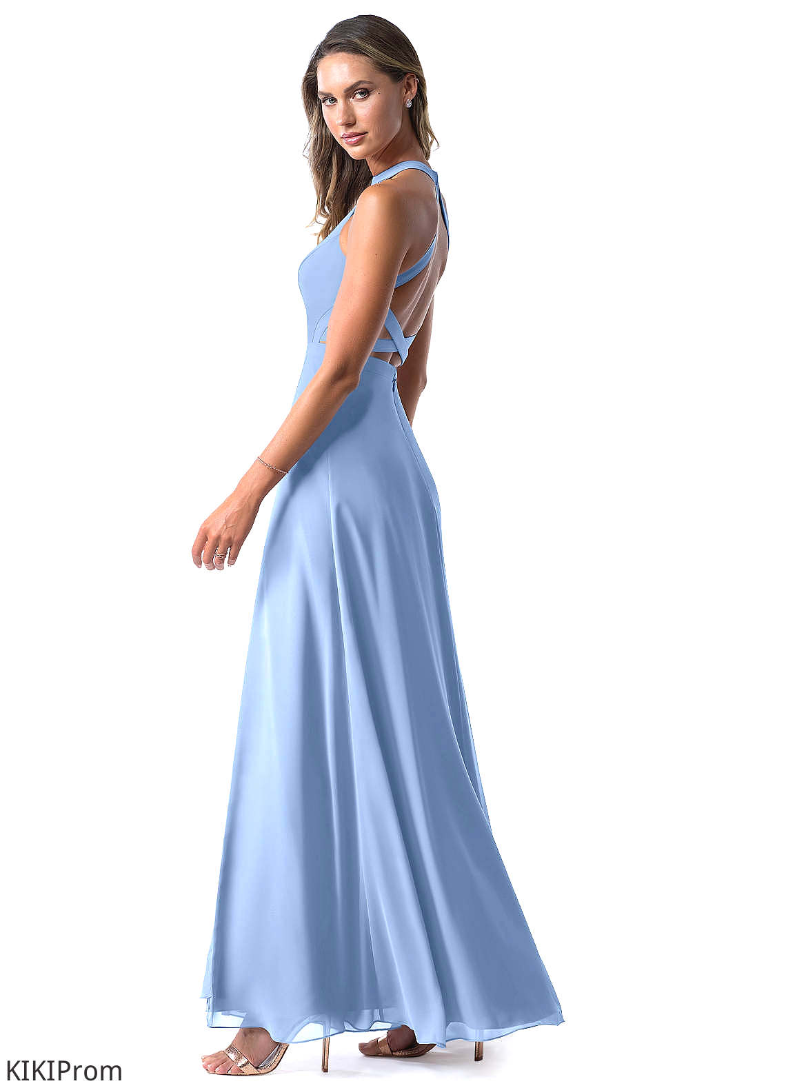 Alivia Sleeveless V-Neck A-Line/Princess Natural Waist Floor Length Bridesmaid Dresses
