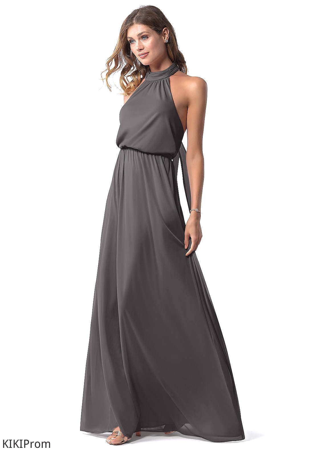 Jaslene Floor Length Natural Waist Sheath/Column Sleeveless Scoop Bridesmaid Dresses