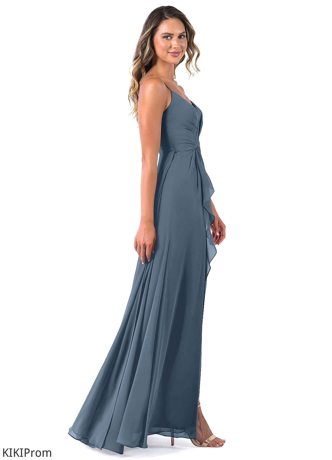 Keyla Natural Waist Floor Length V-Neck Sleeveless A-Line/Princess Bridesmaid Dresses