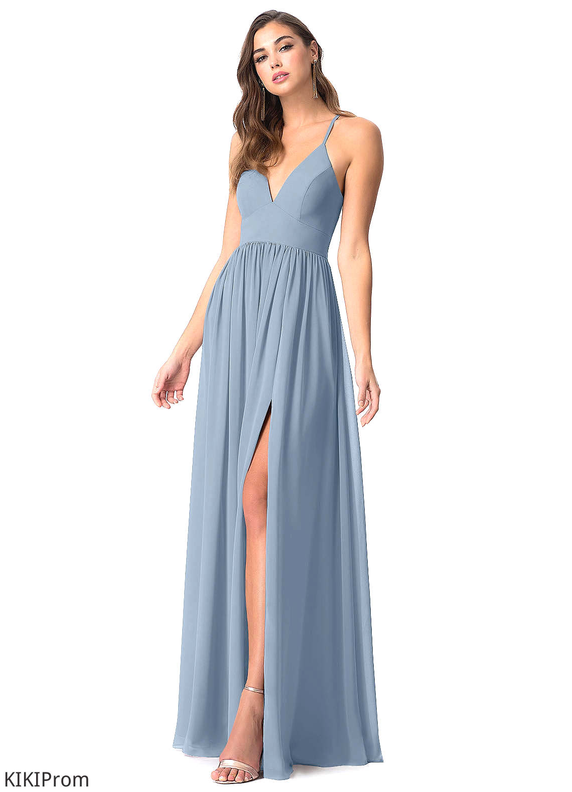 Parker Scoop Floor Length Spandex Short Sleeves Natural Waist Sheath/Column Bridesmaid Dresses