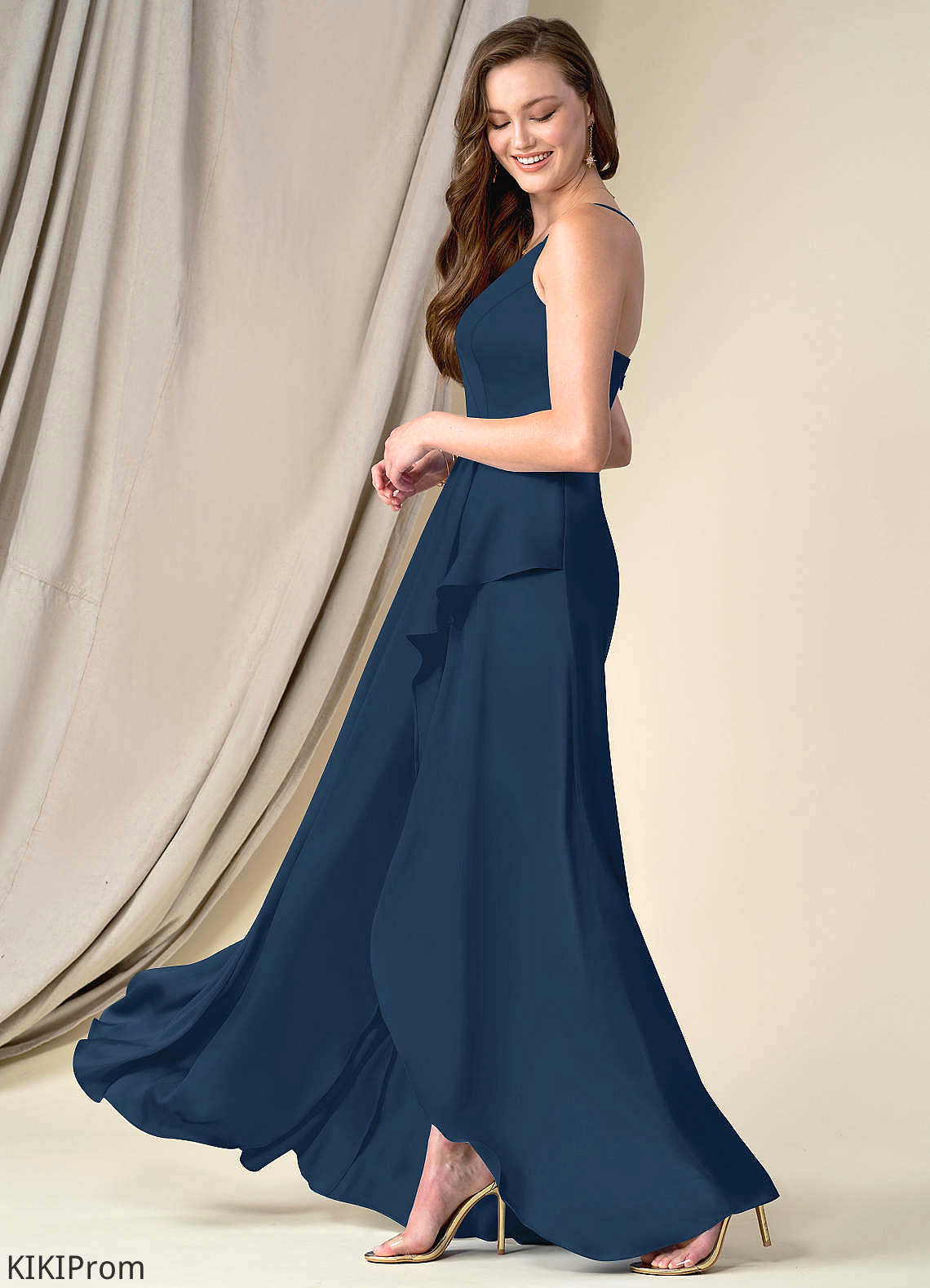 Selina Floor Length A-Line/Princess Natural Waist Sleeveless Scoop Bridesmaid Dresses