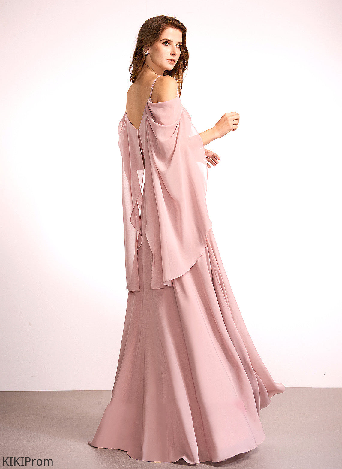Length Floor-Length V-neck A-Line Fabric Straps Silhouette Neckline Esmeralda Bridesmaid Dresses