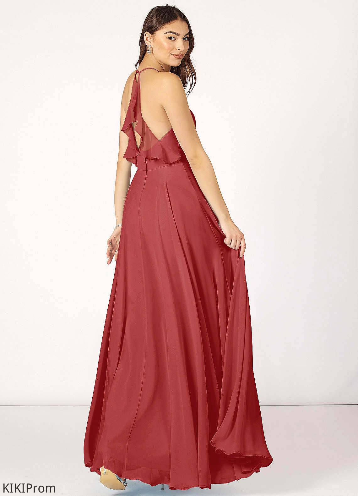 Viviana Sleeveless Natural Waist A-Line/Princess Scoop Floor Length Bridesmaid Dresses