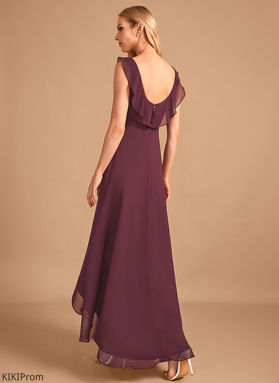 Length Ruffle Silhouette Asymmetrical V-neck Fabric A-Line Embellishment Neckline Sarah Bridesmaid Dresses