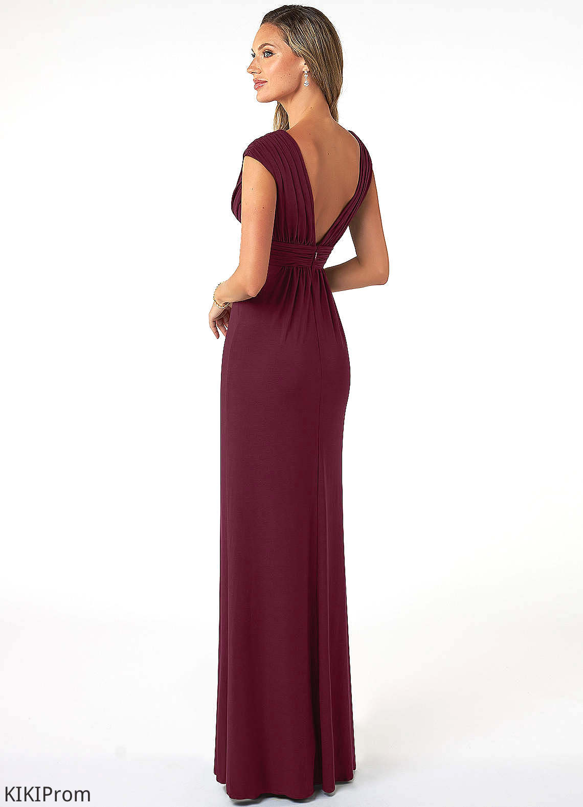Urania Natural Waist Sleeveless V-Neck Floor Length A-Line/Princess Bridesmaid Dresses