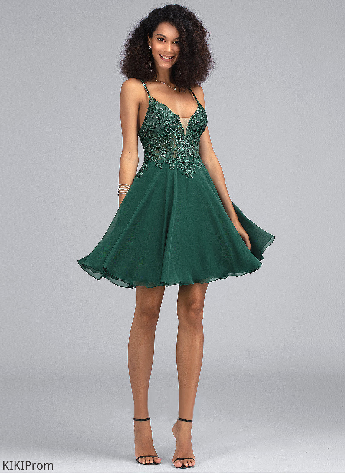 Short/Mini With Jaden Lace Homecoming Homecoming Dresses V-neck Sequins Beading Dress Chiffon A-Line