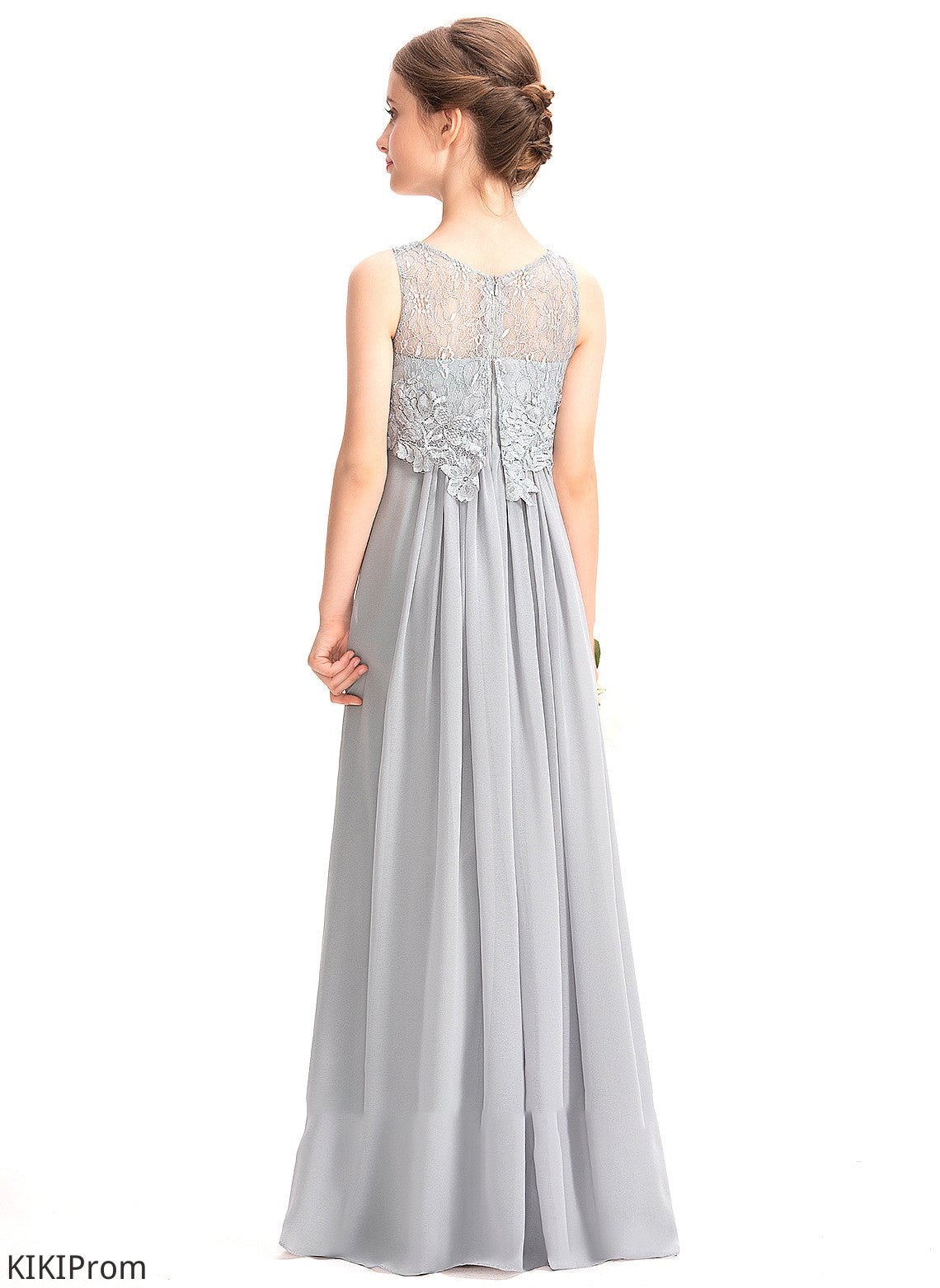 Chiffon Floor-Length A-Line Lace Junior Bridesmaid Dresses Neck Scoop Felicity