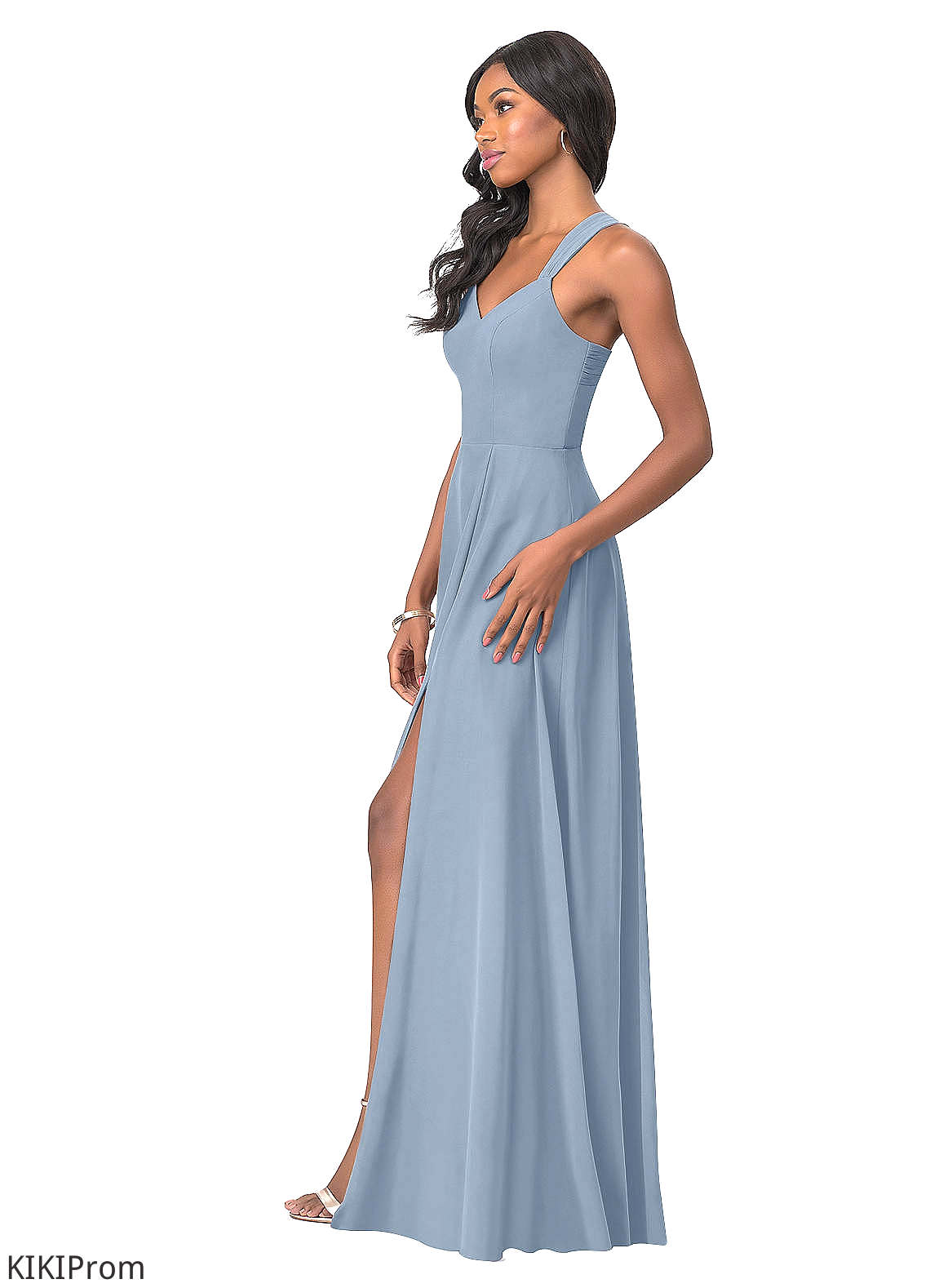 Mireya Floor Length V-Neck A-Line/Princess Natural Waist Sleeveless Bridesmaid Dresses