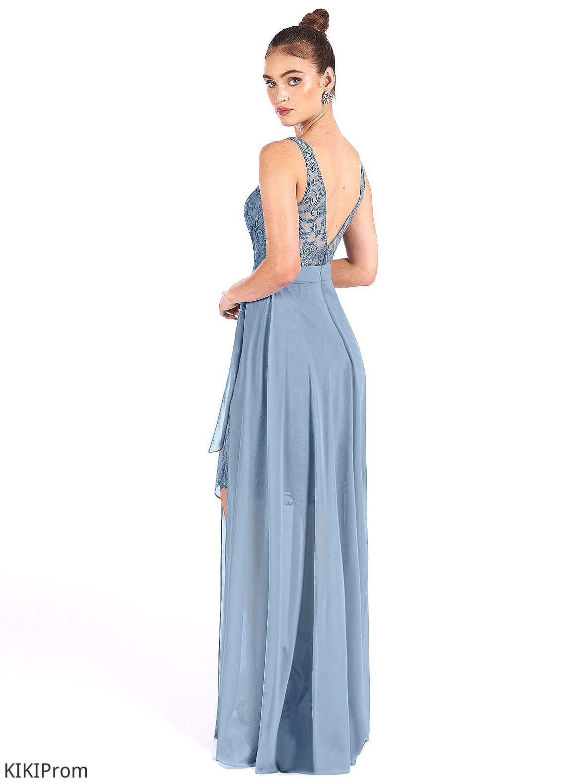 Salome A-Line/Princess Floor Length Scoop Sleeveless Natural Waist Bridesmaid Dresses