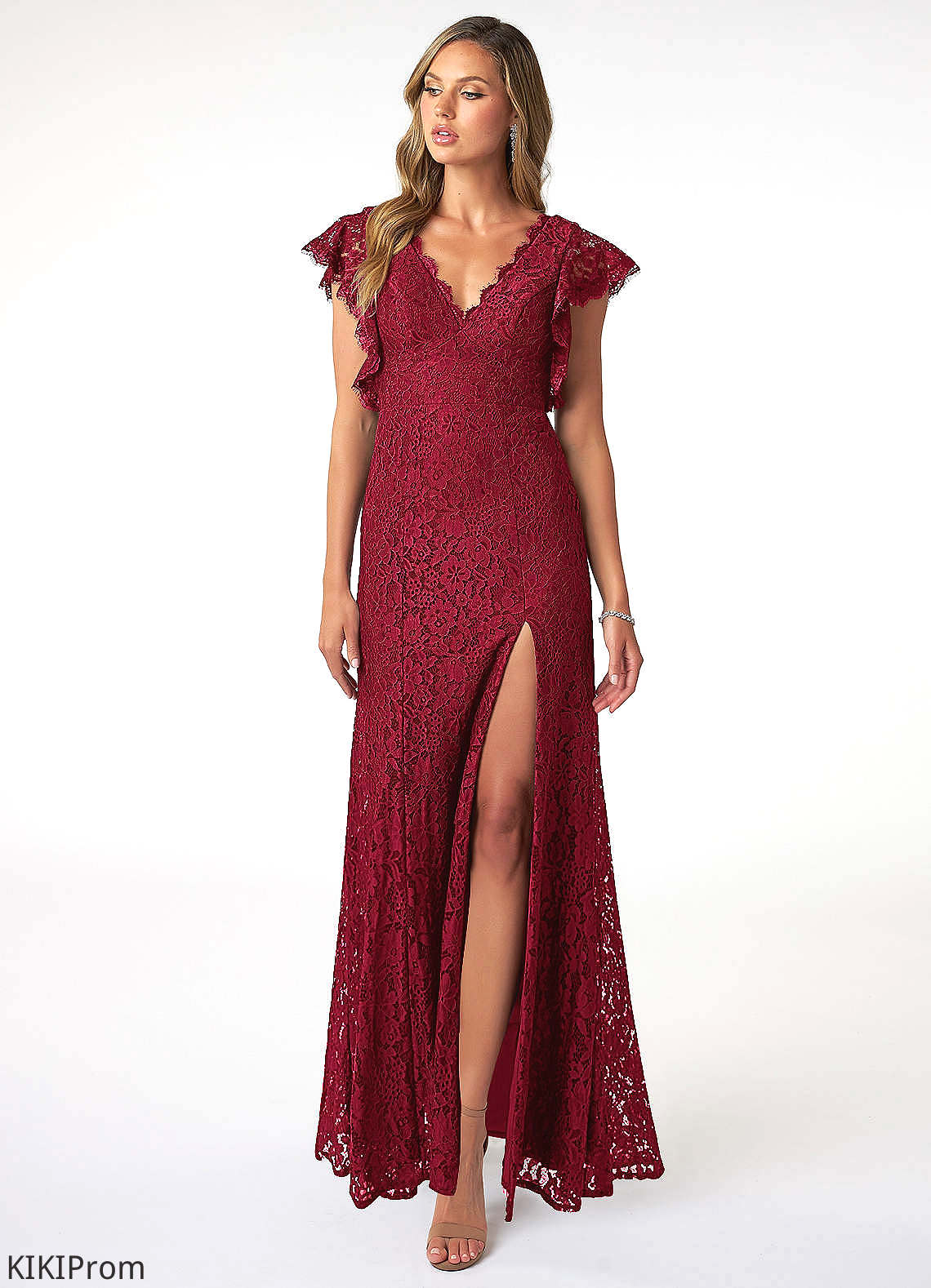 Tanya Natural Waist V-Neck Floor Length Sleeveless A-Line/Princess Bridesmaid Dresses