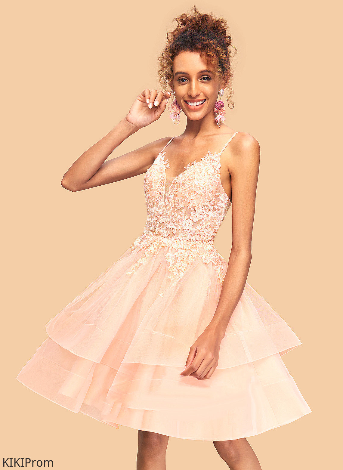 Anabelle V-neck Dress Tulle Homecoming Homecoming Dresses With Short/Mini Lace A-Line