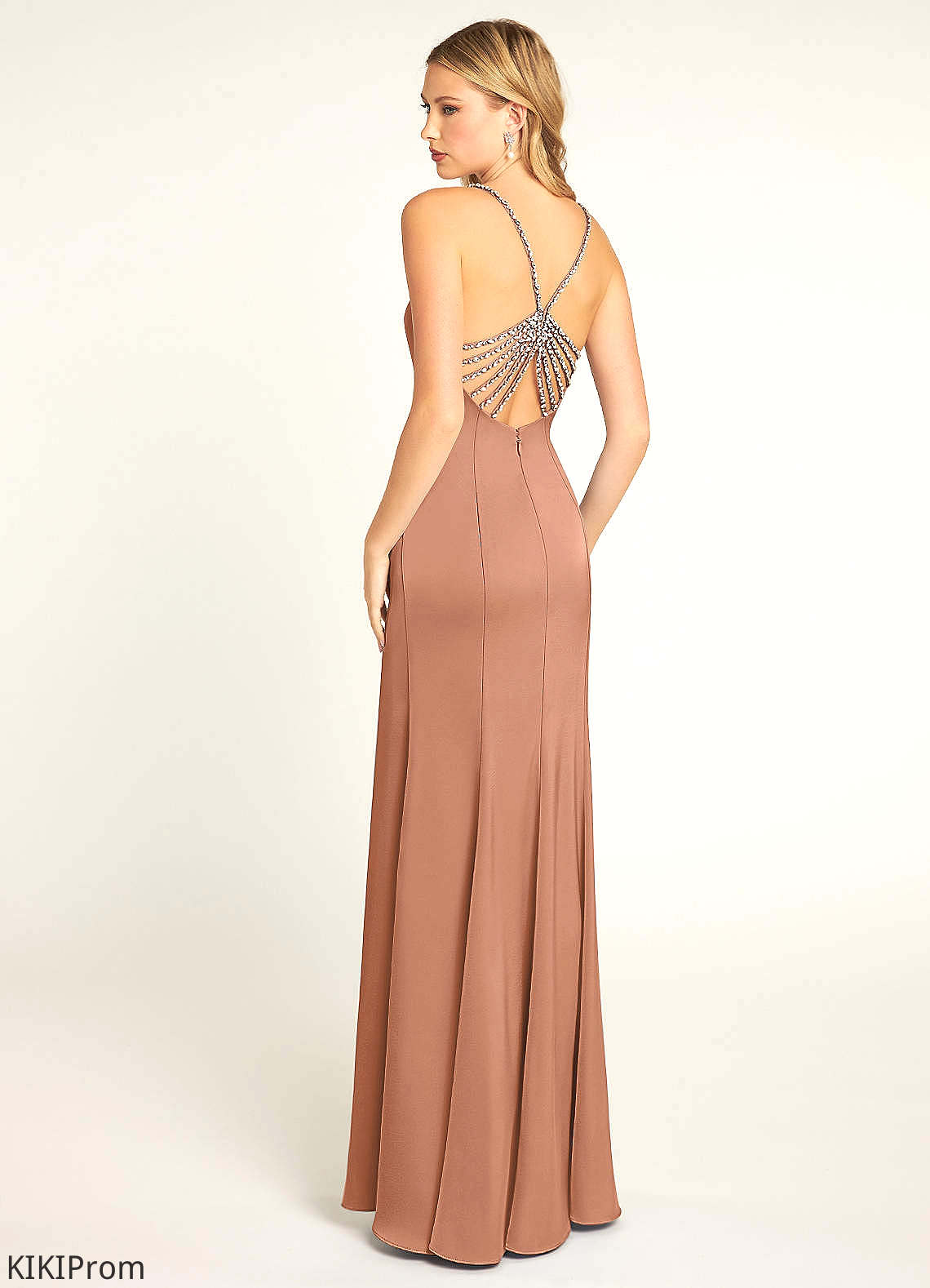 Selena A-Line/Princess Natural Waist Floor Length V-Neck Sleeveless Bridesmaid Dresses