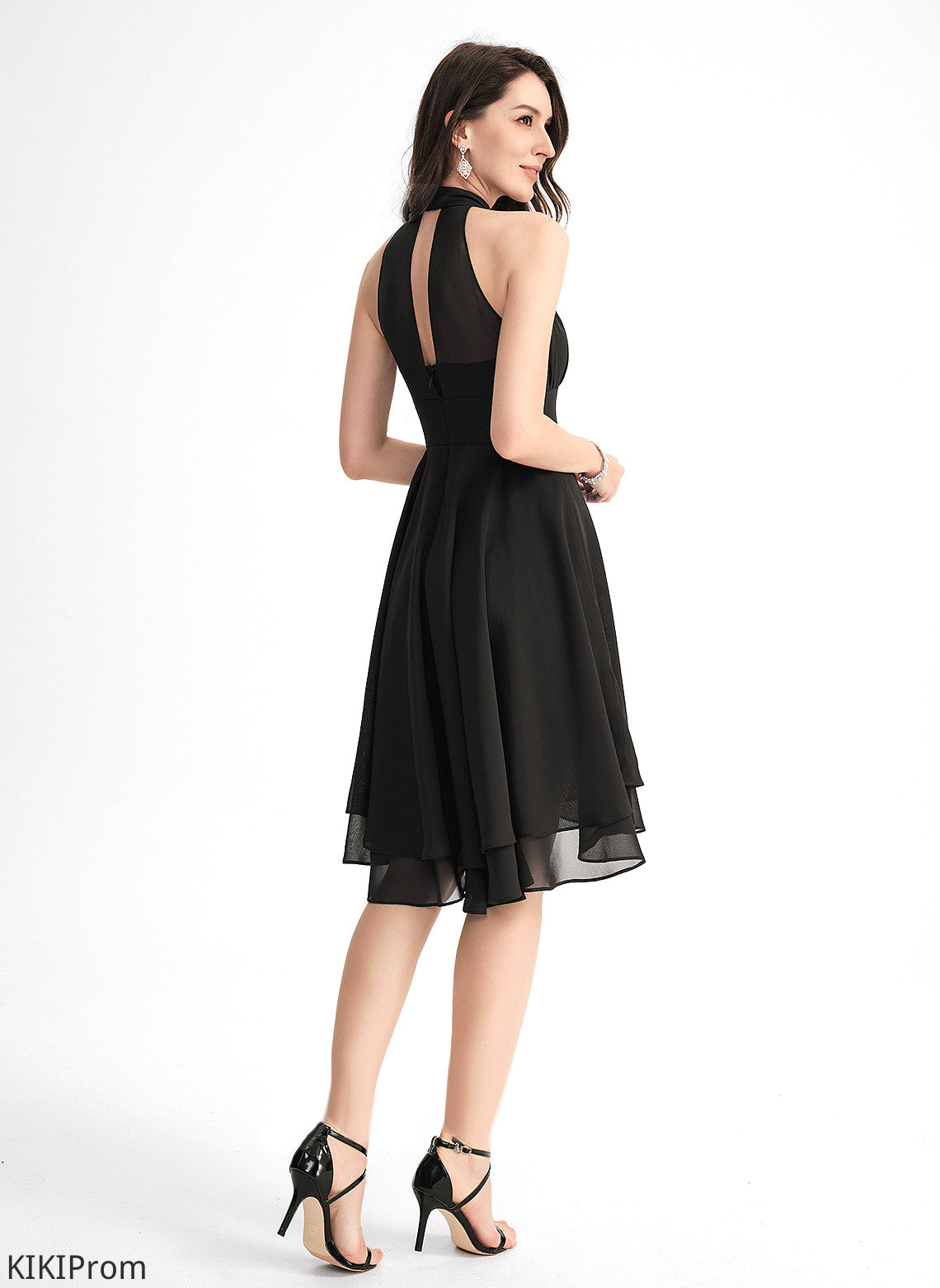 Pleated Homecoming Dresses Scoop Asymmetrical A-Line With Zoey Neck Homecoming Chiffon Dress