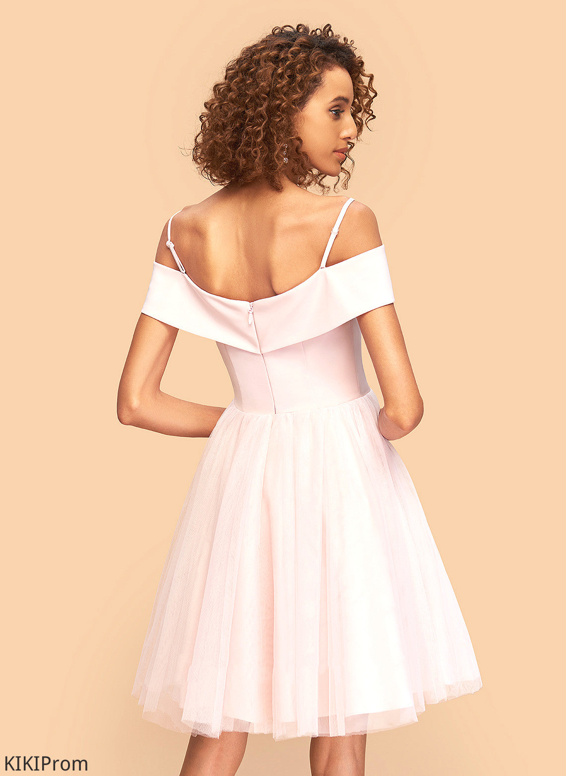 Dress Nia Tulle Short/Mini V-neck Off-the-Shoulder Homecoming Dresses A-Line Homecoming
