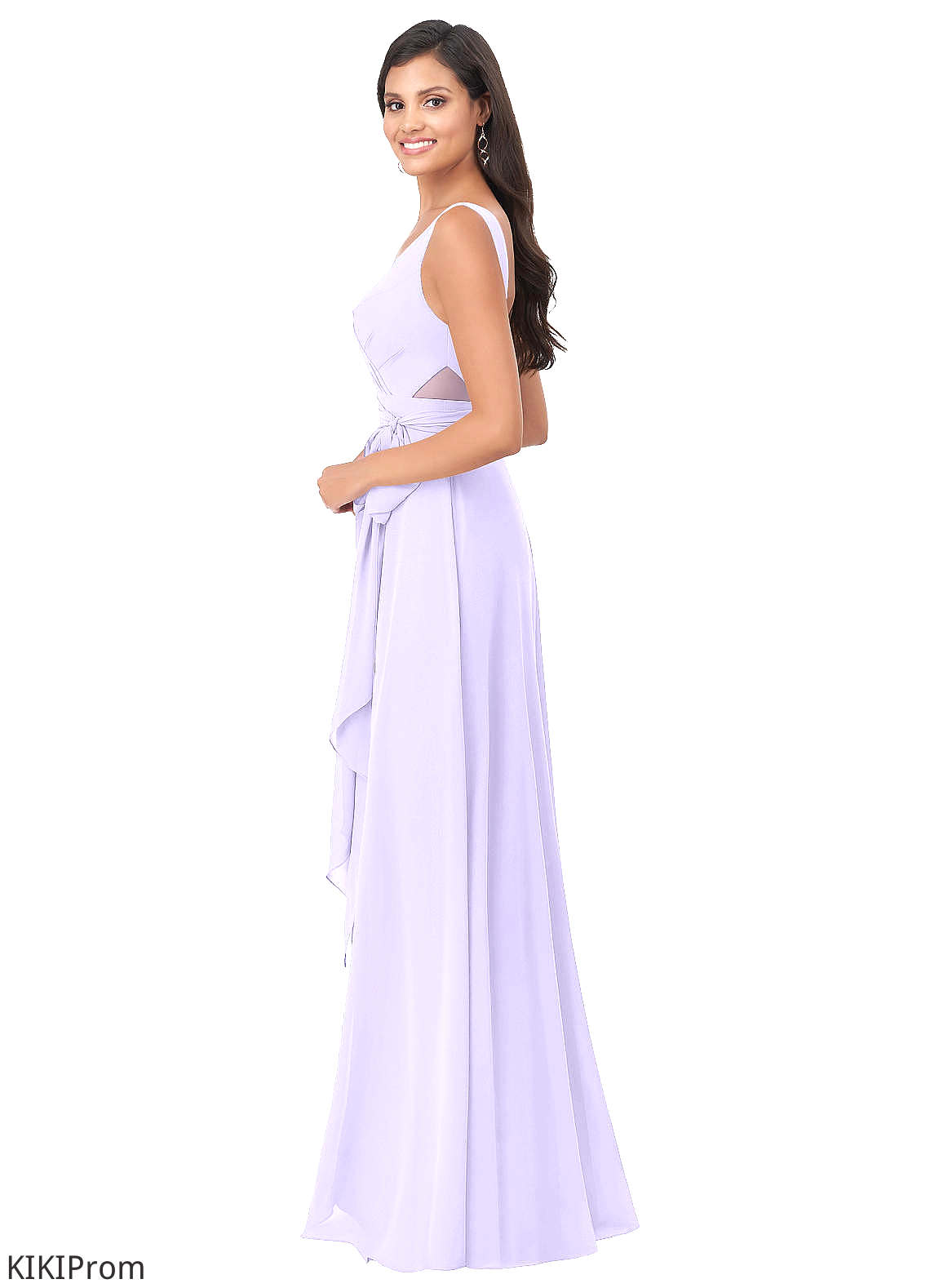 Serenity Sleeveless Natural Waist Spaghetti Staps A-Line/Princess Floor Length Bridesmaid Dresses