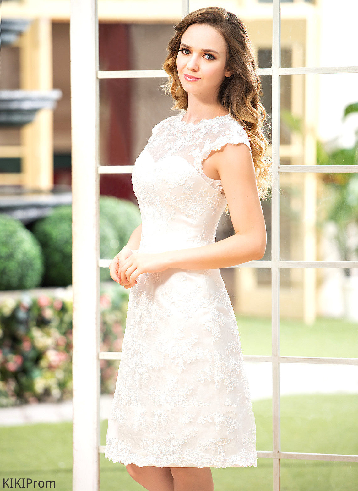 Knee-Length Lace Wedding Wedding Dresses Satin A-Line Zoe Dress