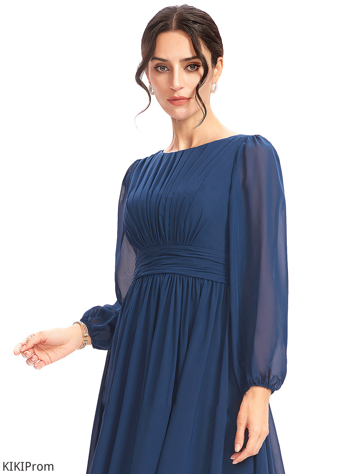 Silhouette Embellishment Straps Ruffle Floor-Length A-Line Length Fabric Bryanna Bridesmaid Dresses