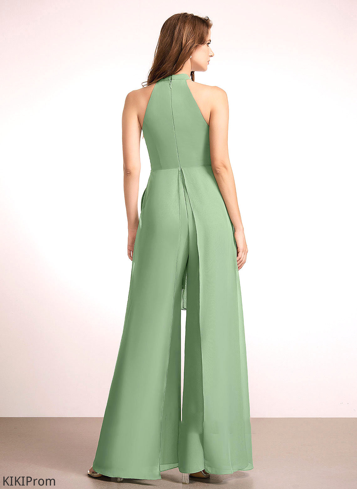 Neckline Embellishment Length Bow(s) Straps Fabric Floor-Length HighNeck Selina Bridesmaid Dresses