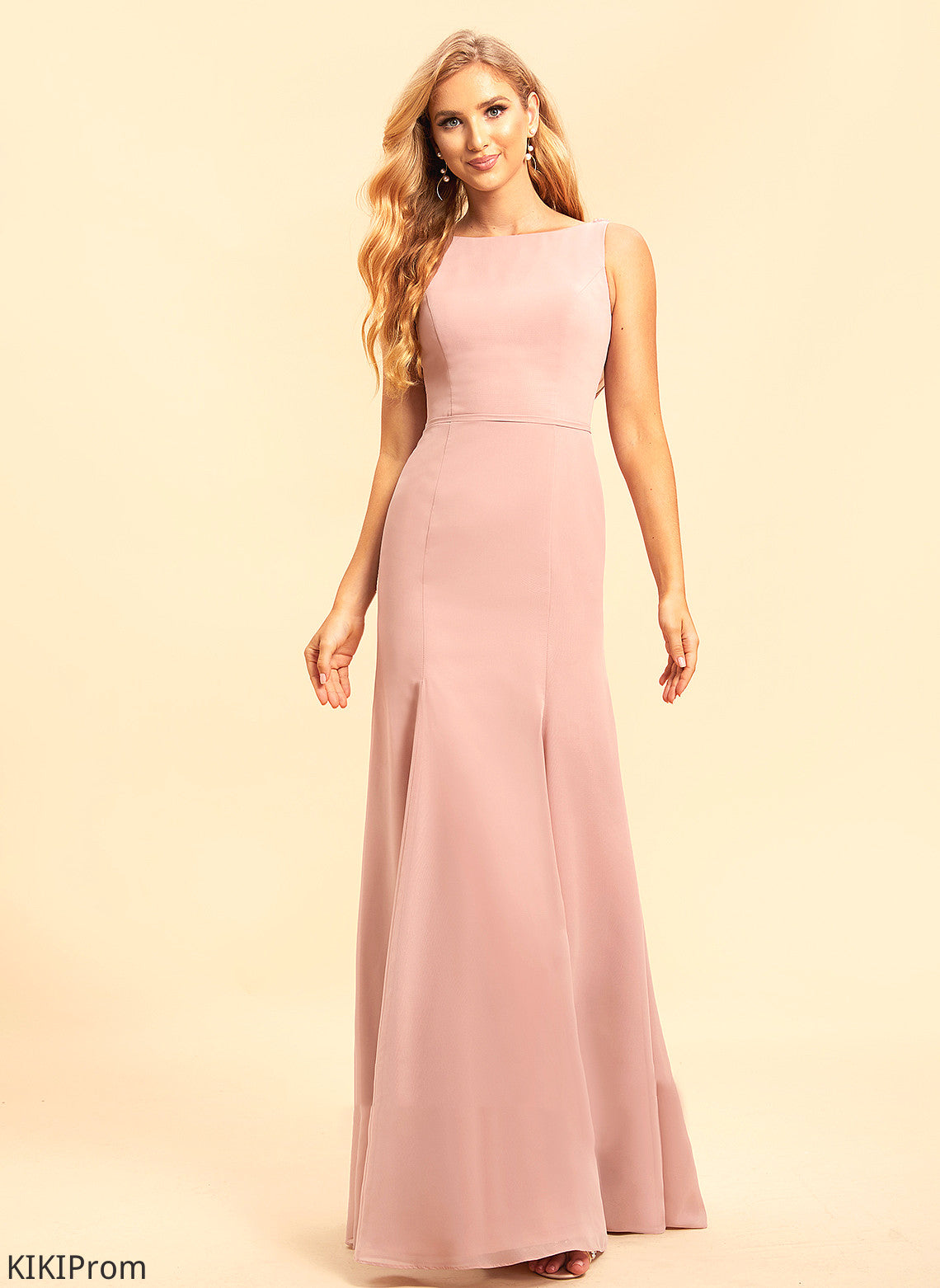 Fabric Embellishment Lace Silhouette Floor-Length Length Straps Trumpet/Mermaid Lara Natural Waist Knee Length Sleeveless Bridesmaid Dresses