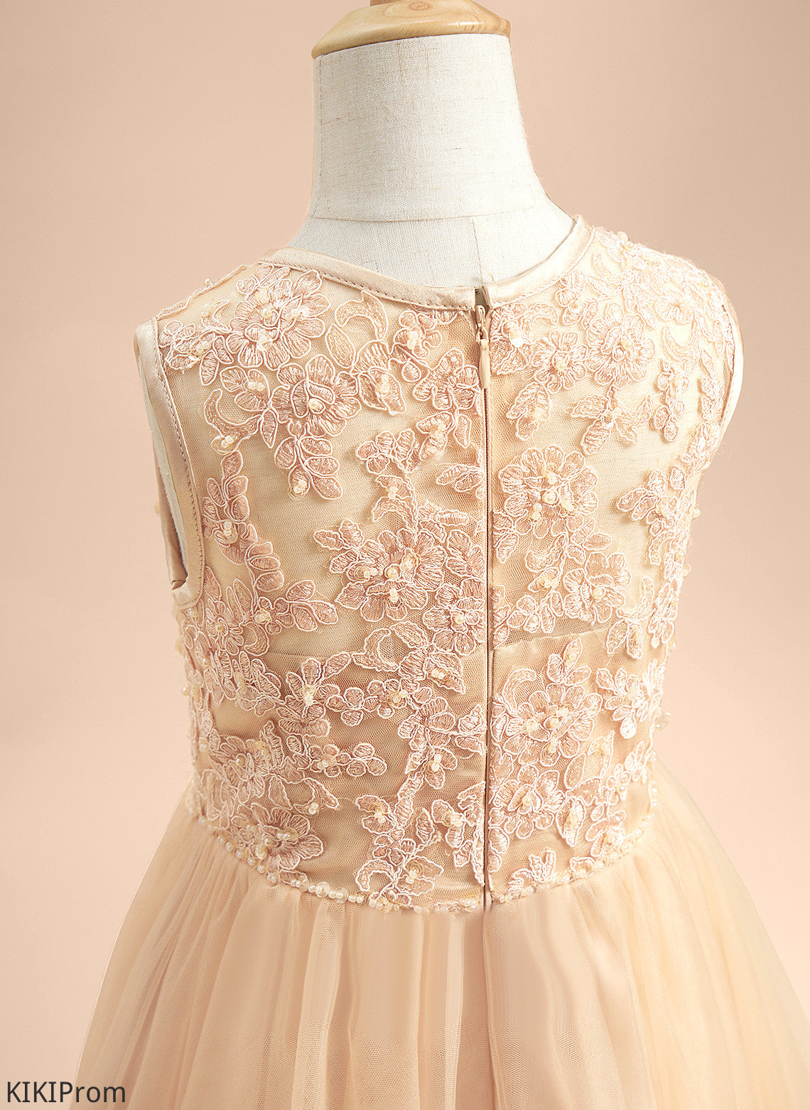 A-Line Scoop - Dress Sleeveless Tea-length Tulle/Lace Beading/Sequins Neck Flower Daisy Girl Flower Girl Dresses With