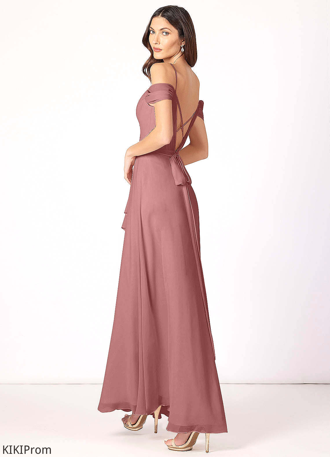 Carmen Natural Waist A-Line/Princess Stretch Satin Straps Floor Length Sleeveless Bridesmaid Dresses