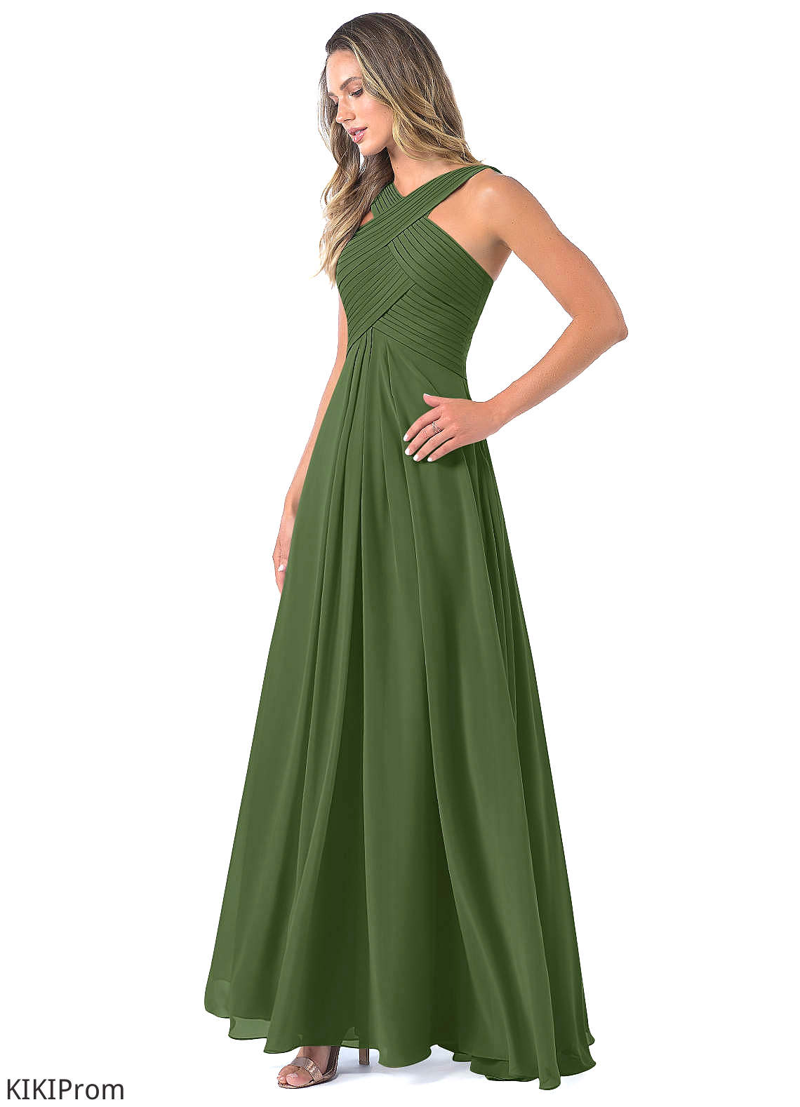 Brittany A-Line/Princess Sleeveless Floor Length Scoop Natural Waist Bridesmaid Dresses