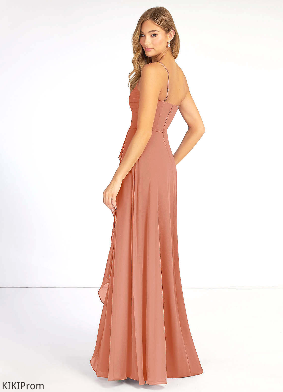 Laney Sleeveless V-Neck Natural Waist Floor Length A-Line/Princess Bridesmaid Dresses