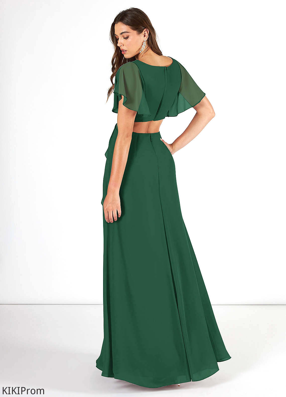 Angeline A-Line/Princess Natural Waist Floor Length Spaghetti Staps Sleeveless Bridesmaid Dresses