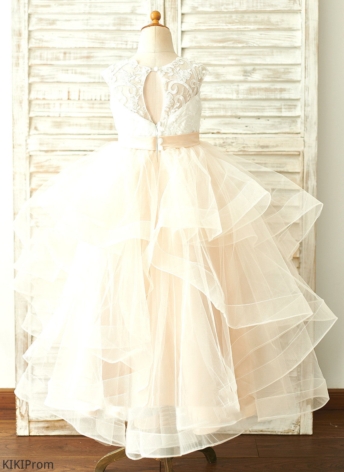 Donna - Dress Girl Neck Sleeveless Floor-length Flower Tulle/Lace Ball-Gown/Princess Flower Girl Dresses Scoop