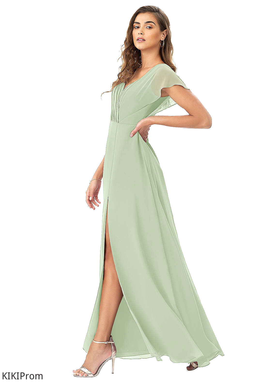 Jaslene Floor Length A-Line/Princess Spaghetti Staps Natural Waist Sleeveless Bridesmaid Dresses