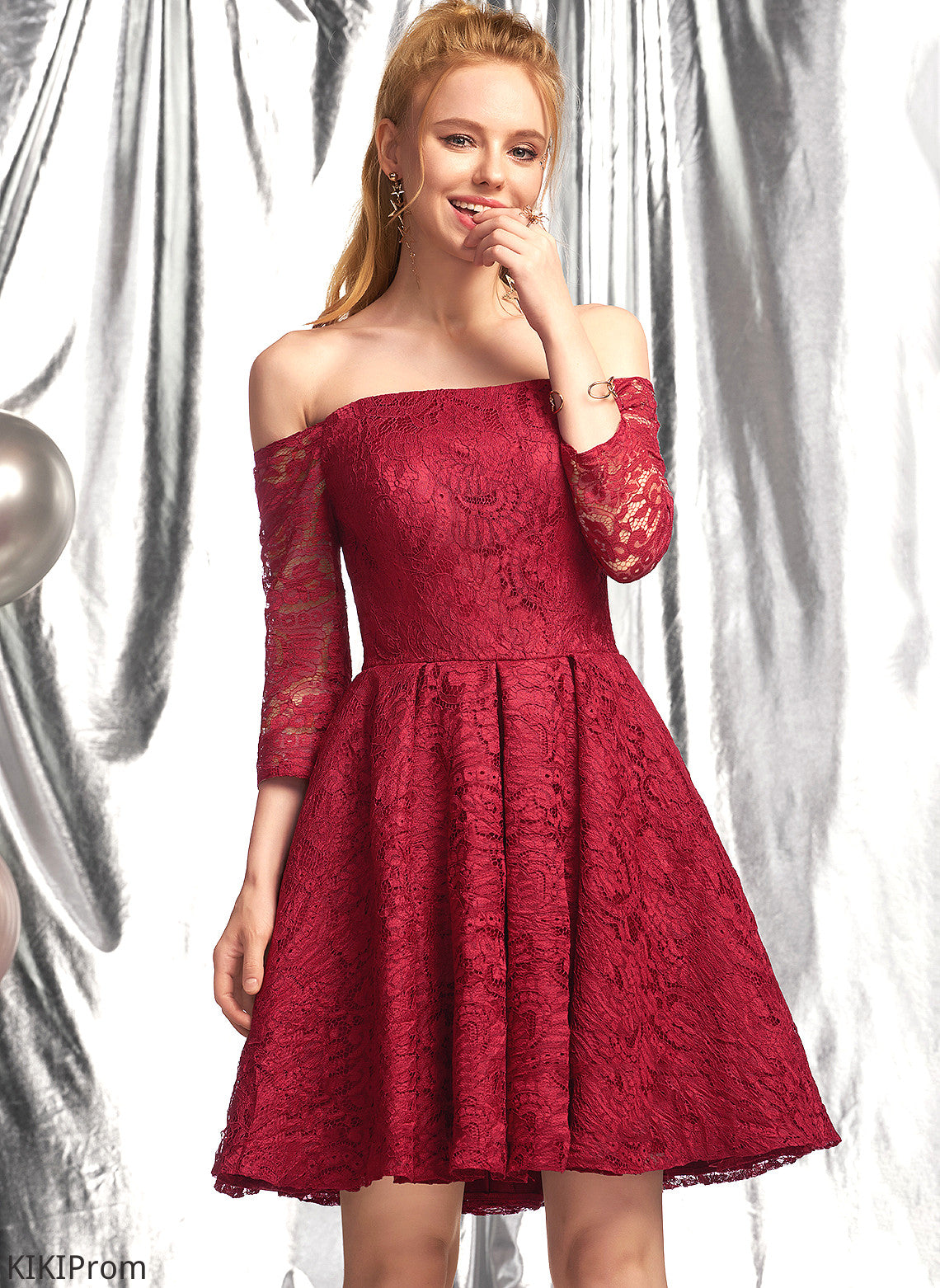 Homecoming Dresses Lace A-Line With Homecoming Short/Mini Off-the-Shoulder Serenity Dress Ruffle