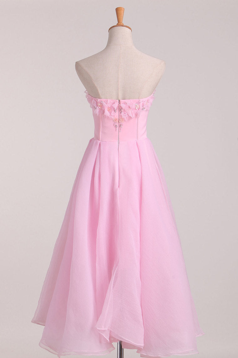2024 Homecoming Dresses A Line Sweetheart Chiffon With Beading