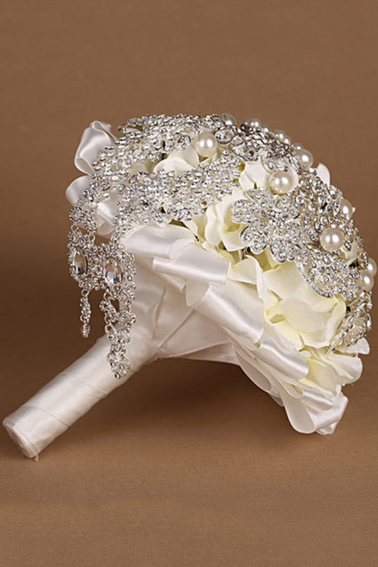 The European And American Luxury Wedding Bride Holding Flowers Water Droplets Wedding Bouquet (24*20cm)
