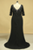 2024 Plus Size Black V Neck Mother Of The Bride Dresses With Beads And Applique Chiffon
